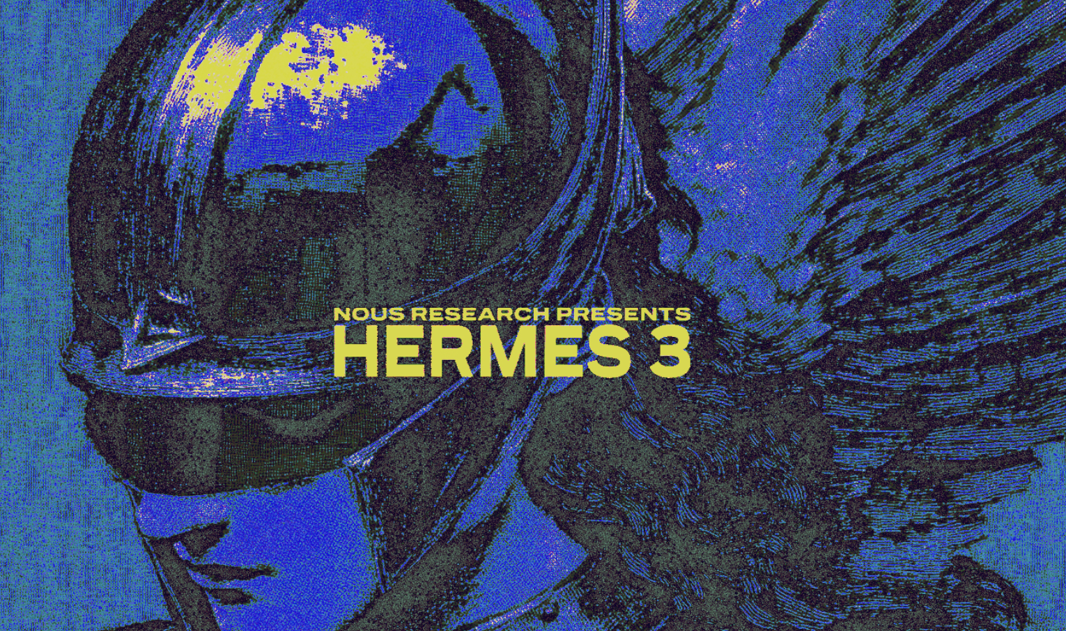 Hermes 3 model with blue and yellow color scheme